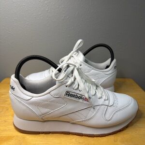 Reebok Classic Leather Shoes White w/Gum Sole, Men’s Size 8